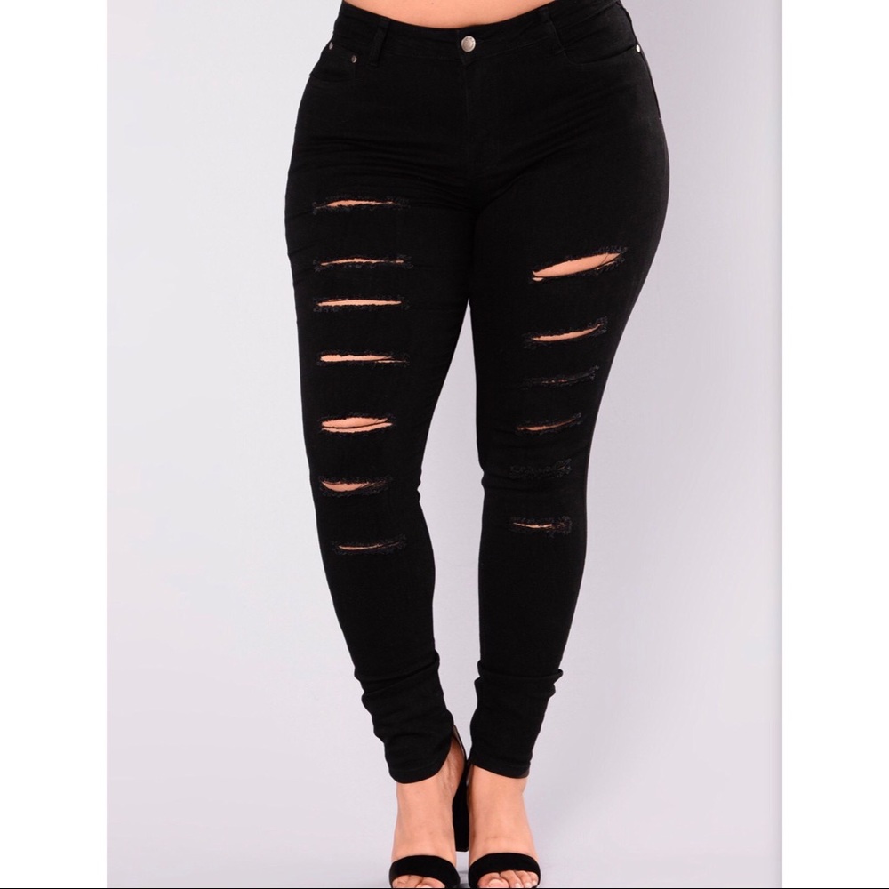 Fashion Nova Distressed Plus Size Jeans